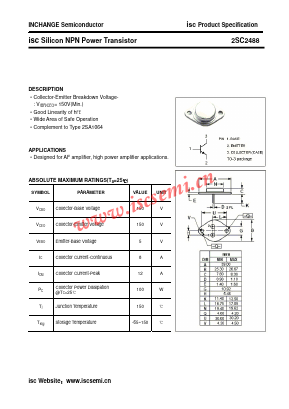 2SC2488 Datasheet PDF Inchange Semiconductor