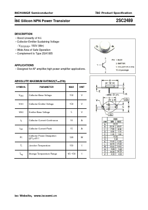 2SC2489 Datasheet PDF Inchange Semiconductor