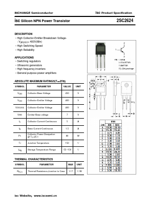 C2624 Datasheet PDF Inchange Semiconductor