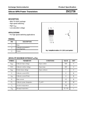 2SC2738 Datasheet PDF Inchange Semiconductor