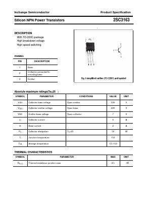 2SC3163 Datasheet PDF Inchange Semiconductor