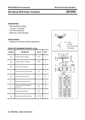 2SC3462 Datasheet PDF Inchange Semiconductor