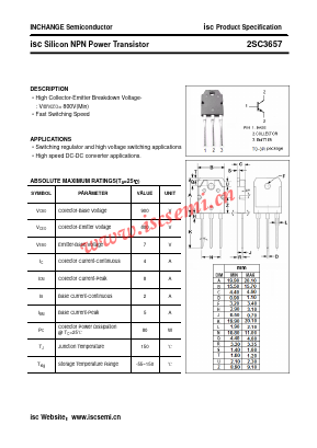 2SC3657 Datasheet PDF Inchange Semiconductor