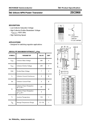 2SC3968 Datasheet PDF Inchange Semiconductor