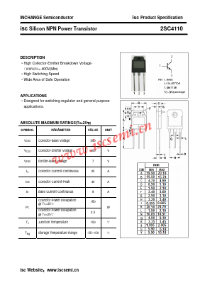 2SC4110 Datasheet PDF Inchange Semiconductor