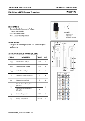 2SC4129 Datasheet PDF Inchange Semiconductor