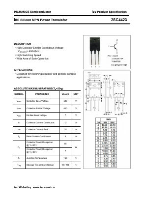 C4423 Datasheet PDF Inchange Semiconductor