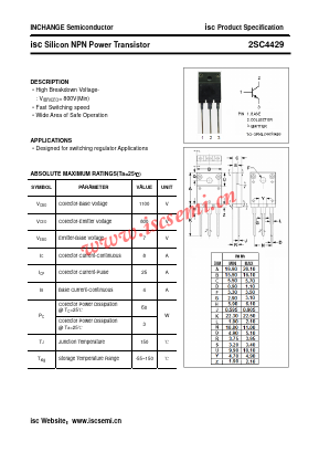 C4429 Datasheet PDF Inchange Semiconductor