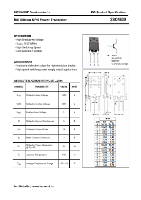 C4830 Datasheet PDF Inchange Semiconductor