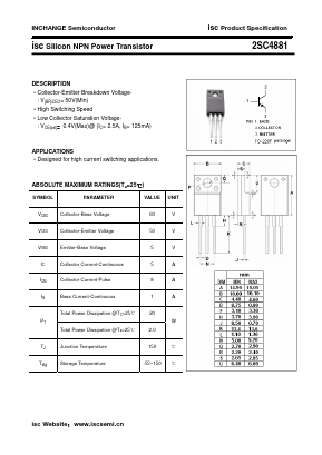 2SC4881 Datasheet PDF Inchange Semiconductor