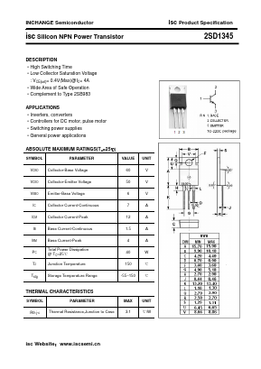 D1345 Datasheet PDF Inchange Semiconductor