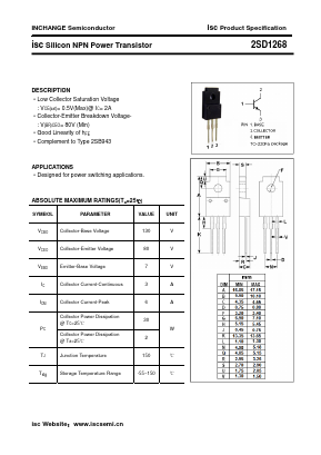 2SD1268 Datasheet PDF Inchange Semiconductor