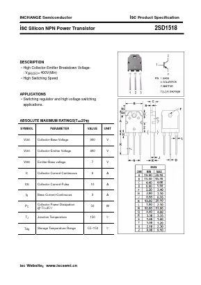 D1518 Datasheet PDF Inchange Semiconductor