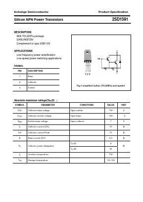 2SD1591 Datasheet PDF Inchange Semiconductor