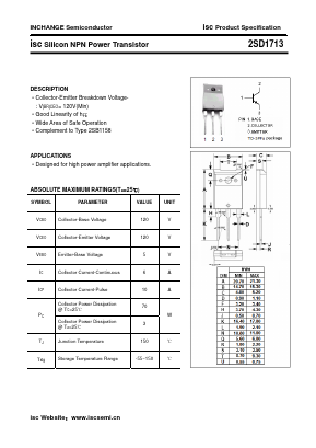 2SD1713 Datasheet PDF Inchange Semiconductor