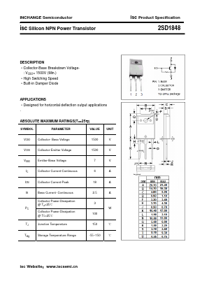 D1848 Datasheet PDF Inchange Semiconductor