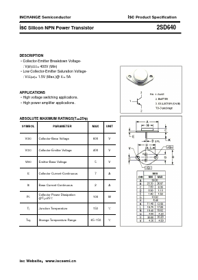 2SD640 Datasheet PDF Inchange Semiconductor