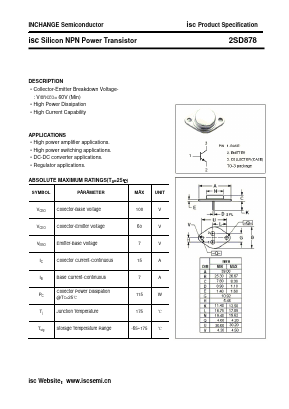 D878 Datasheet PDF Inchange Semiconductor