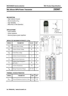 D907 Datasheet PDF Inchange Semiconductor