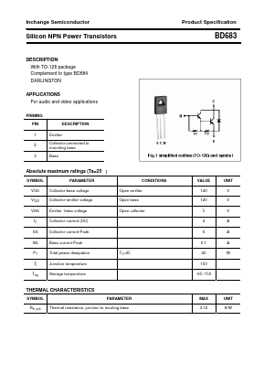 BD683 Datasheet PDF Inchange Semiconductor