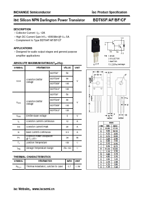 BDT65AF Datasheet PDF Inchange Semiconductor
