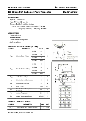 BDX84 Datasheet PDF Inchange Semiconductor