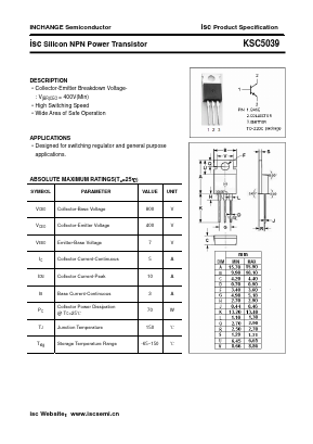 C5039 Datasheet PDF Inchange Semiconductor