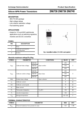 2N6738 Datasheet PDF Inchange Semiconductor