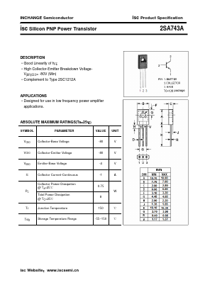 A743A Datasheet PDF Inchange Semiconductor