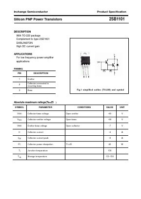 2SB1101 Datasheet PDF Inchange Semiconductor