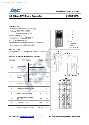 2SC6011 Datasheet PDF Inchange Semiconductor