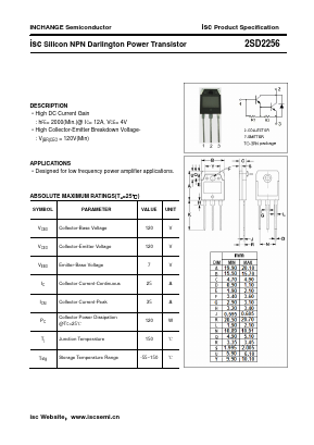 D2256 Datasheet PDF Inchange Semiconductor