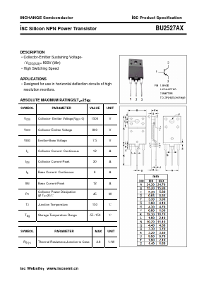 BU2527AX Datasheet PDF Inchange Semiconductor