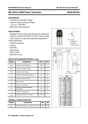 MJW16010A Datasheet PDF Inchange Semiconductor