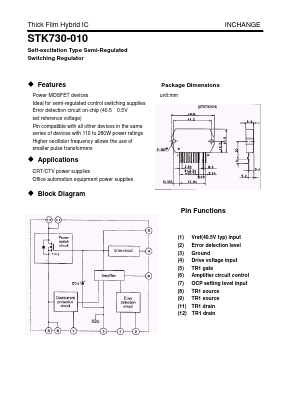 STK730-080 Datasheet PDF Inchange Semiconductor