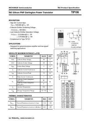 TIP106 Datasheet PDF Inchange Semiconductor