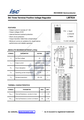 LM7824 Datasheet PDF Inchange Semiconductor