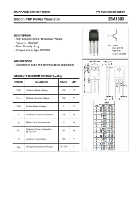 2SA1303 Datasheet PDF Inchange Semiconductor