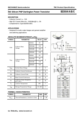 BDX64A Datasheet PDF Inchange Semiconductor