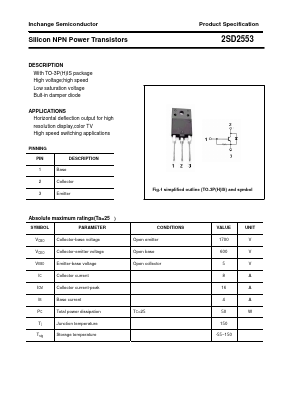 2SD2553 Datasheet PDF Inchange Semiconductor