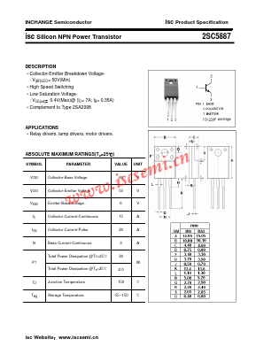 C5887 Datasheet PDF Inchange Semiconductor