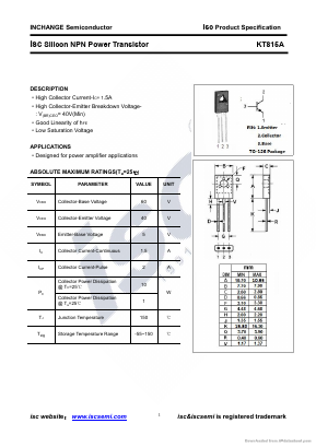 KT815A Datasheet PDF Inchange Semiconductor