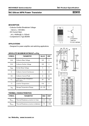 BD955 Datasheet PDF Inchange Semiconductor