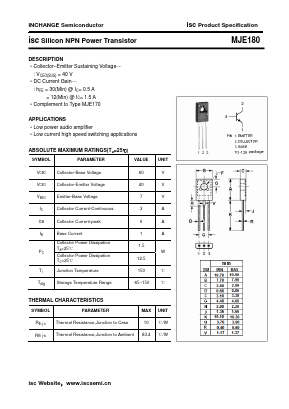 MJE180 Datasheet PDF Inchange Semiconductor