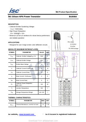 BU508A Datasheet PDF Inchange Semiconductor