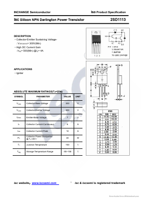 D1113 Datasheet PDF Inchange Semiconductor