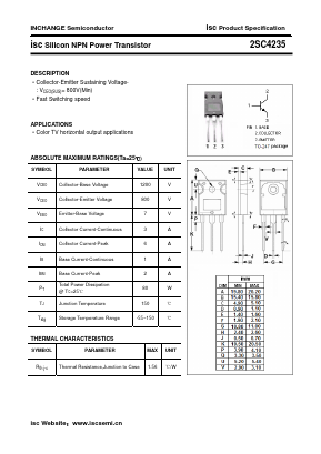 C4235 Datasheet PDF Inchange Semiconductor