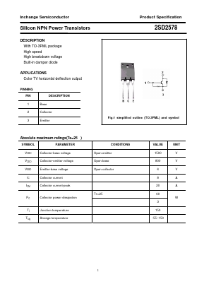 D2578 Datasheet PDF Inchange Semiconductor