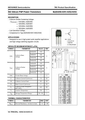 MJE4351 Datasheet PDF Inchange Semiconductor