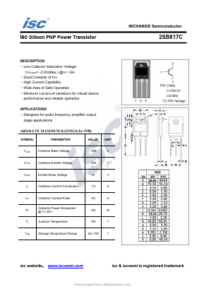 B817C Datasheet PDF Inchange Semiconductor